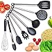 HOT TARGET Cooking Utensil Set - 8 cooking Utensils, Silicone and Stainless Steel - Serving Tongs, Spoon, Spatula Tools, Pasta Server, Ladle, Strainer, Whisk