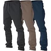Ultra Performance 3 Pack Mens Fleece Wide Leg Sweatpants with Pockets, Open Bottom Workout Sweatpants for Men