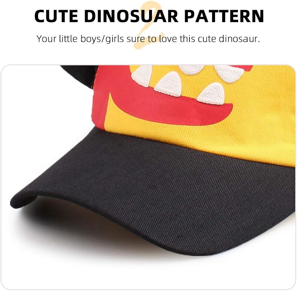 Dinosaur Pattern Sun Hat Cartoon Summer Baseball Cap for Boys Girls Toddler Kids Beach 2-6 Years: Clothing