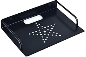 HNVNER Floating Entertainment Center Shelves Projector Shelf Wall Mounted Black Router Wall Shelf Under The TV for AV Devices, Media Box, Game Console, DVD Player, Modem (1PCS, 10.27"x8.07")