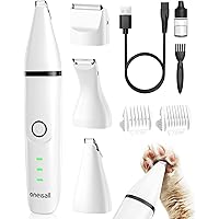 oneisall Cat Grooming Kit, 3 in 1 Quiet Cat Clippers for Thick Matted Paw Hair Trimmer, Heavy Coat Butt Shaver Cordless Pet C
