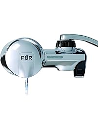 PUR Advanced Faucet Water Filter System with MineralClear Filter, Chrome, Horizontal, Indicator for Filter Status, Carbon Filter Lasts 3 Months (100 gal), Fits Standard Faucets, Easy Install, PFM400H