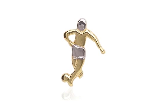 MyGold Fußball Ohrstecker Ohrring (Einzel Single Stecker) Weissgold Weißgold Gelbgold 585 Gold (14 Karat) Bicolor 10mm x 6mm 