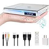 Mini DVD Player with HiFi Built-in Speakers, Region Free DVD Players for TV, HDMI & AV Output, Super Small CD/DVD Player with