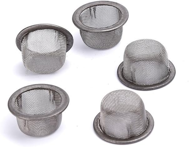 Xmifer 5pcs 0.5Inch Diameter Crystal Tobacco Pipe Stainless Steel Mental Screen Filters for Crystal Smoking Pipes Use (Silver)