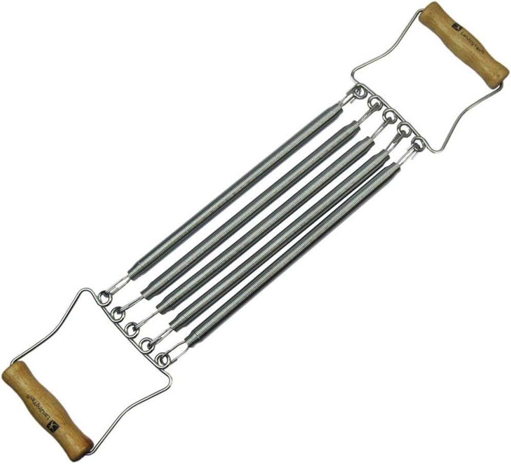 Chest Expander Home Adjustable Carbon Wire Spring Pull Trainer, Solid Wood Handle Detachable 5 Springs, Suitable For Fitness Muscle Training Sports Equipment