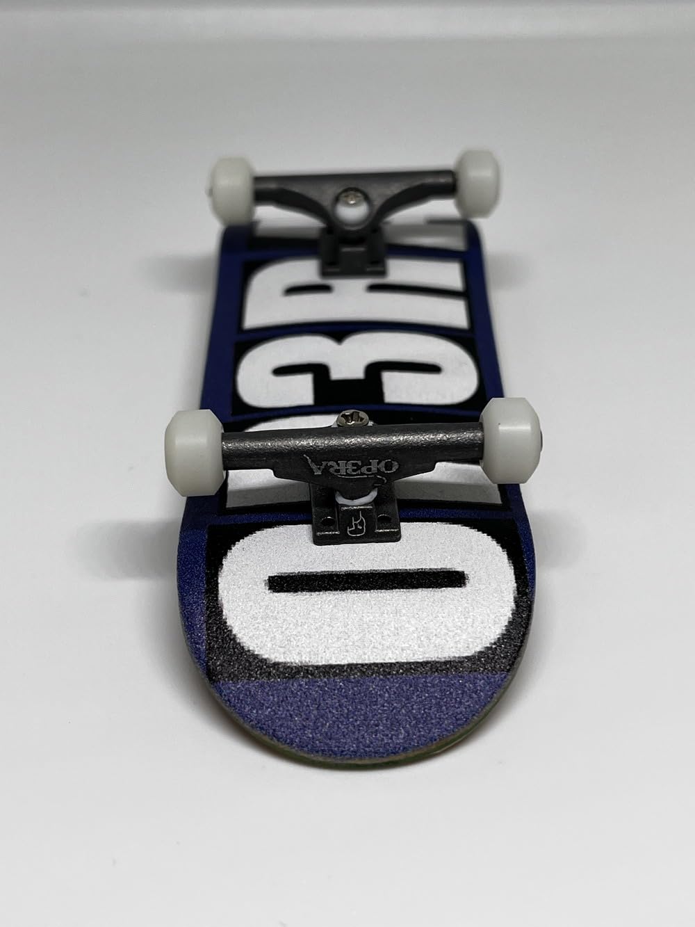 Op3ra Pro Fingerboard Complete 34 * 96mm Maples Wood Deck,UV Printing Graphic-Solid Single Axles Pro Trucks & 5 Urethane Bearing Wheels,-Replace Bushings-Blocks(Blue) Edition