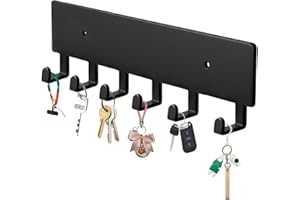 Hoomast Wall Mount Key Holder with 6 Hooks – Key Rack for Entryway, Hallway, Office, Kitchen – Screw Mounted, Durable Key Org