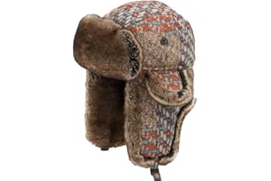 Cozomiz Unisex Winter Trapper Hat with Ear Flaps & Faux Fur Ushanka Aviator Hat Eskimo Hat