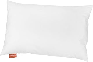 sleepling 196735 Kinderkopfkissen Babykopfkissen aus 100% Baumwolle, kindersicherer Reißverschluss, Ökotex 100, 60 Grad waschbar, 40 x 60 cm, weiß