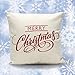 Wonder4 Sofa Pillow Case, Merry Christmas Decorative Pillow Cover 18 x 18 Cotton Linen Fabric (I)