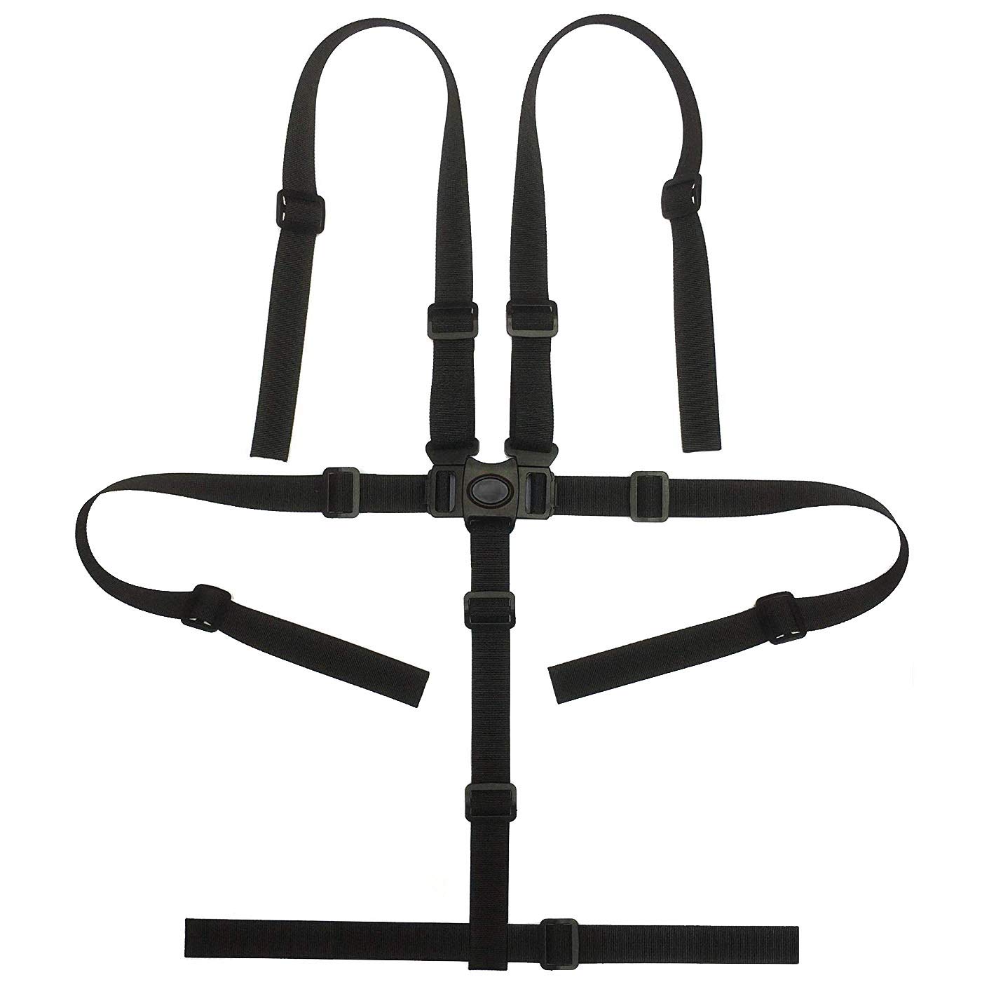 Baby Safety Belt 5-Point Harness System Universal High Chair Buggy Pram Harness Child Safety Belt for Children Black [118]