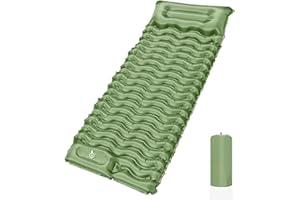 Self Inflating Air Mattress for Camping, Thiravynne Single Sleeping Pad with Built-in Foot Pump, 4-5 Inch Thick Portable Matt