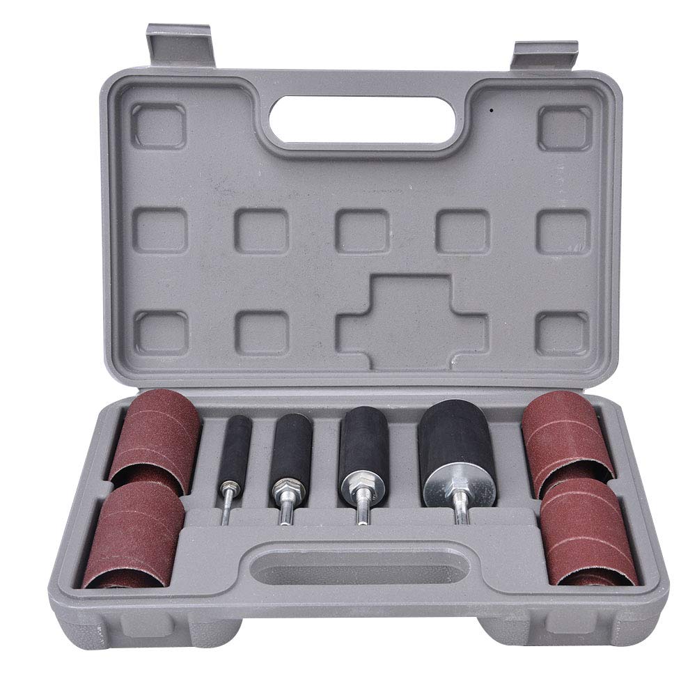 Sanding Drum and Sleeves Kit,Metal Wood Polishing Tool,Rubber Sanding Drums Band Sleeves,with box,for polishing grinding wood carving, metal, plastic, jade, DIY, etc
