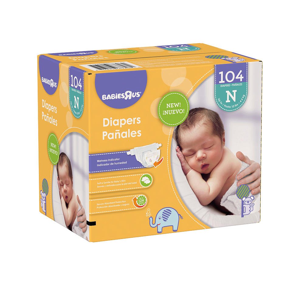 Babies R Us Newborn Super Pack Diapers 104