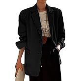 Mina Self 2026 Spring Women's Denim Blazer Jacket - Fashion Open Front Lightweight Casual Work Office Jean Top Pockets