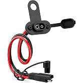 Methelix Motorcycle Battery Charger Bracket with Cap, External Installation | 12AWG Motorcycle SAE Stealth Charging Port Compatible with Harley Road Glide FLTRX &amp; Street Glide FLHX 2024-26 &amp;Road Glide ST