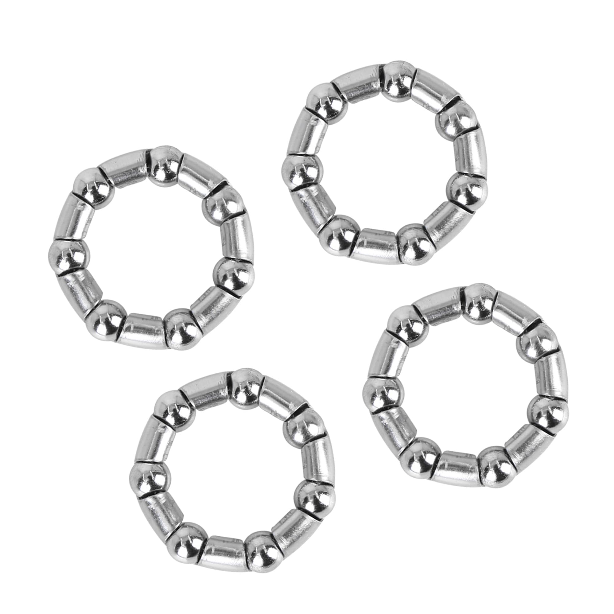 Partuto 4 Pcs Universal Bicycle Ball Bearings - Steel Silver Tone