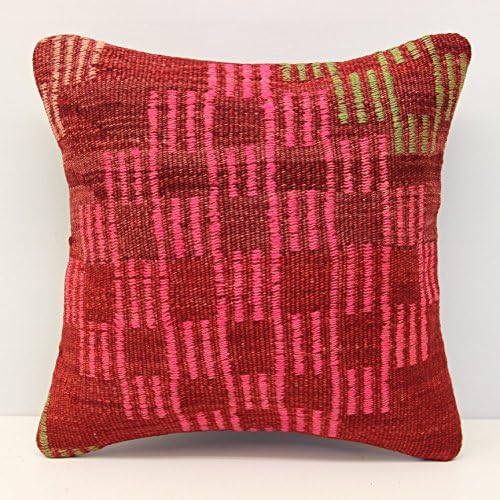 Kilim pillow 16x16 inch (40x40 cm) Decorative pillow Boho kelim pillow Interior design Retro Pillow Home Decor Ethnic Pillow cover Natural Dye Kilim Cushion Cover