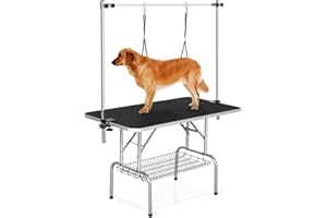 ANWICK 36" Professional Dog Pet Grooming Table Adjustable Heavy Duty Portable w/Arm & Noose & Mesh Tray