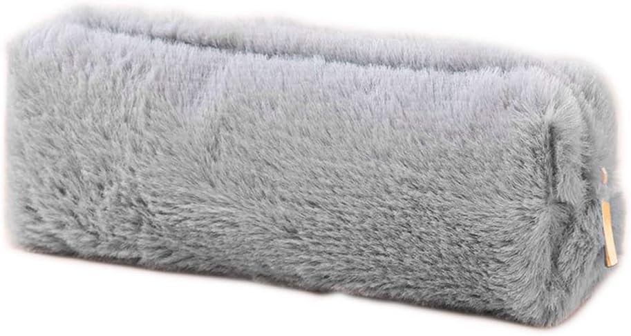 Kathope Ear Candle,Plain Plush Pencil Case School Pencil Case Bag Stationery for Girls School Supplies Tools Grey