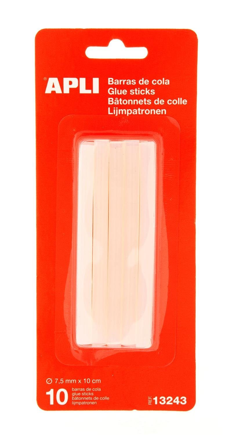 APLI 13243 – Pack of 10 with Silicone Bar Refill for Glue, 7.5 mm, White