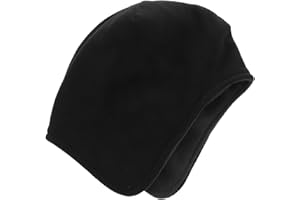 Baluue Warm Fleece Sleeping Cap for Seniors, Men’S Soft Hair Bonnet for Sleeping, Black Thermal Night