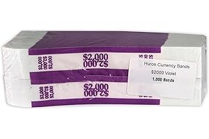 Huron Currency Money Band Wrappers $2000 Violet (1000 pcs)