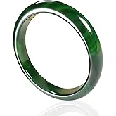 Taozyao Natural Green Jade Bangle Bracelet for Women Real Handmade Bracelets, Christmas Gifts for Women