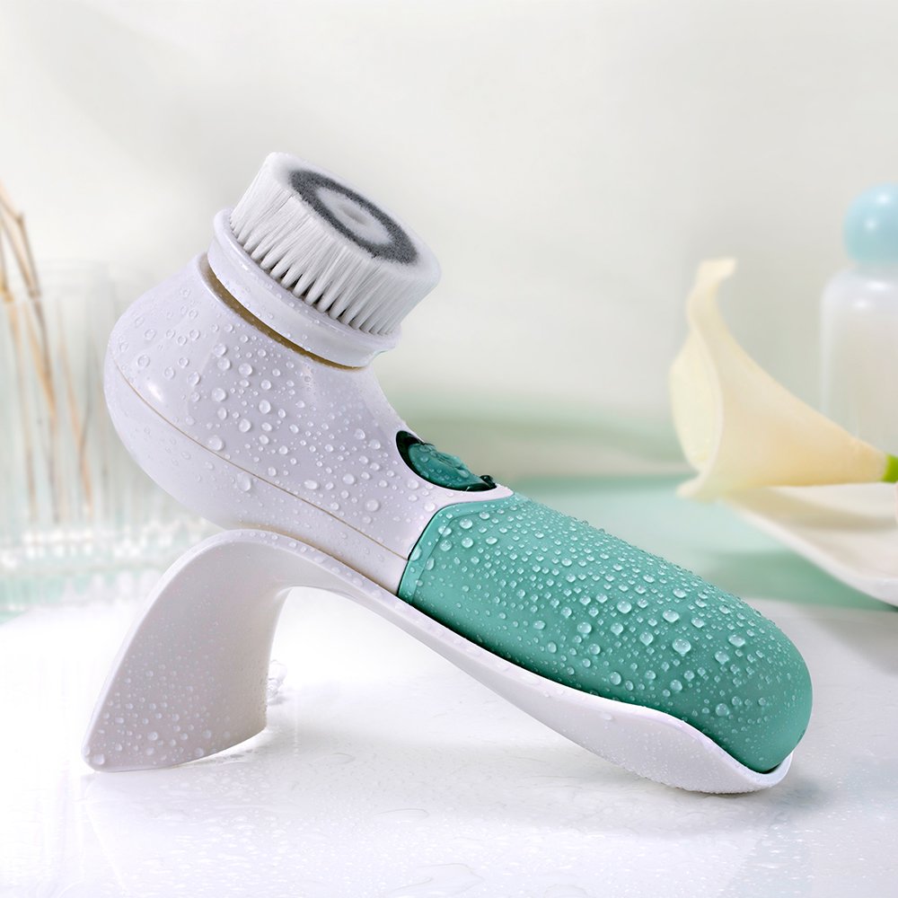 TOUCHBeauty Waterproof Facial Brush Rotating Skin Cleansing Brush with Stand, Dual Speed Face Exfoliating Cleansing System with Soft Bristle Brush Head for Oil BlackHead Acne TB-1483