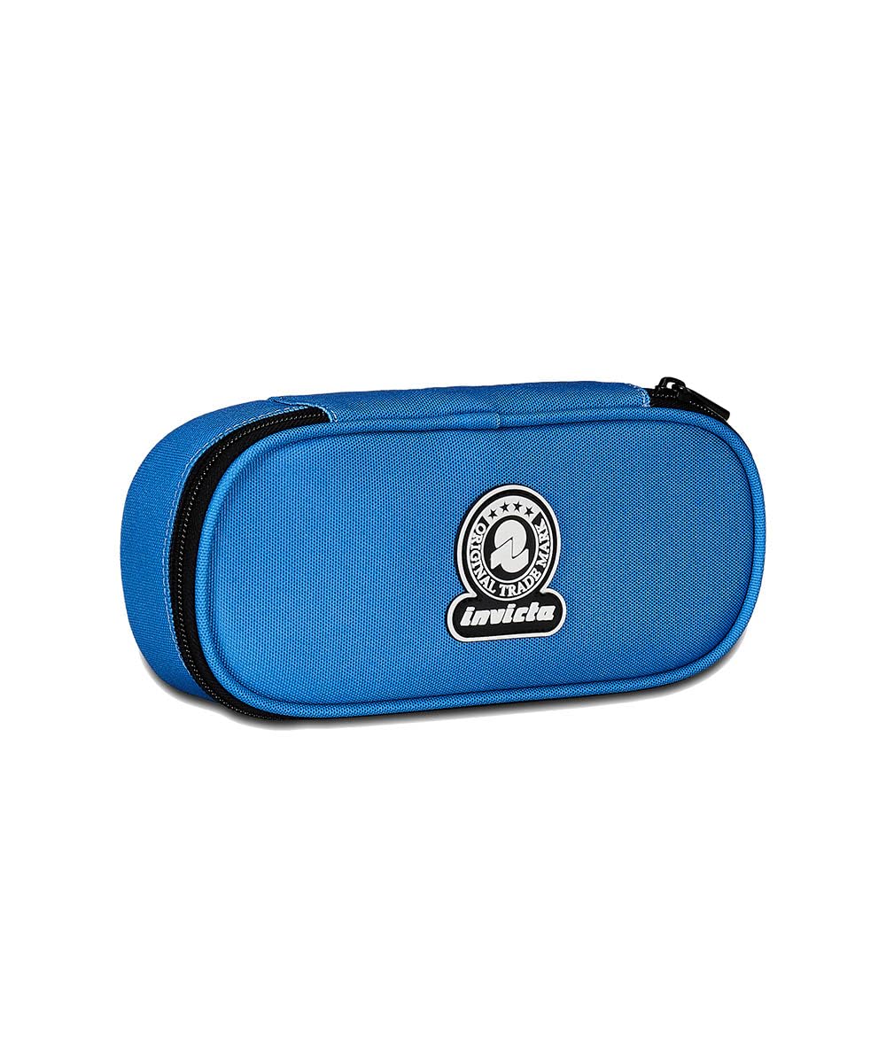 Invicta School Pencil Holder, Round Plus Solid, Blue, Mono Compartment with Organizer, School & Leisure, Children and Youth, Blue, School