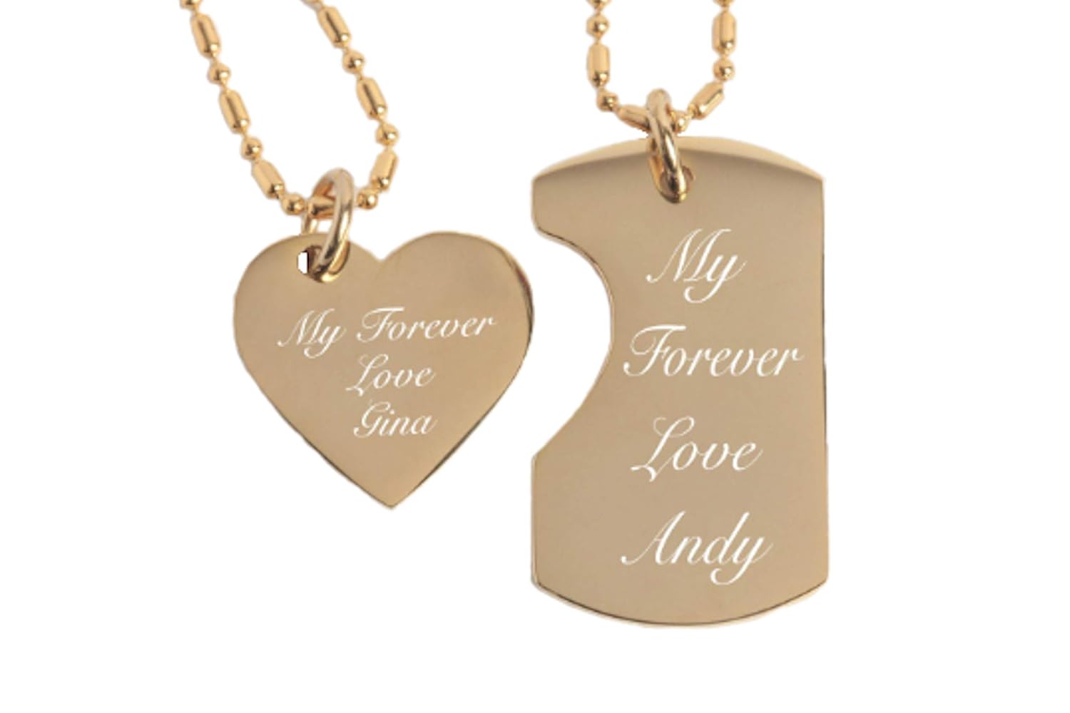 Amazon.com: Personalizado His & Hers Oro – Juego de mini Dog ...