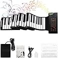 88 Keys Roll Up Piano with Pedal Upgraded Numeric Portable Piano Sticker Keyboard for Kids Beginner