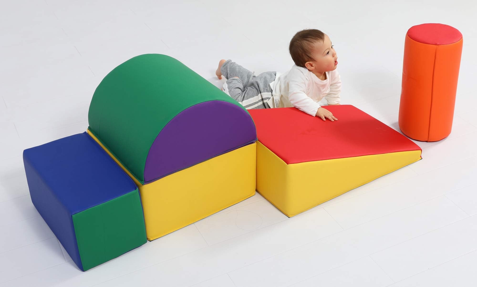 Baby & Toddler Crawl, Climb & Slide Soft Foam Activity Play Set | Lightweight Foam Shapes for Safe, Active Play, [5 Piece Set]