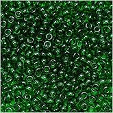 Toho Round Seed Beads 11/0#7B 'Transparent Grass Green' 8 Gram Tube