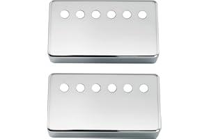 Musiclily Pro 49.2mm Nickel Silver Alloy Humbucker Pickup Covers Set for American made Electric Guitar, Chrome (Set of 2)