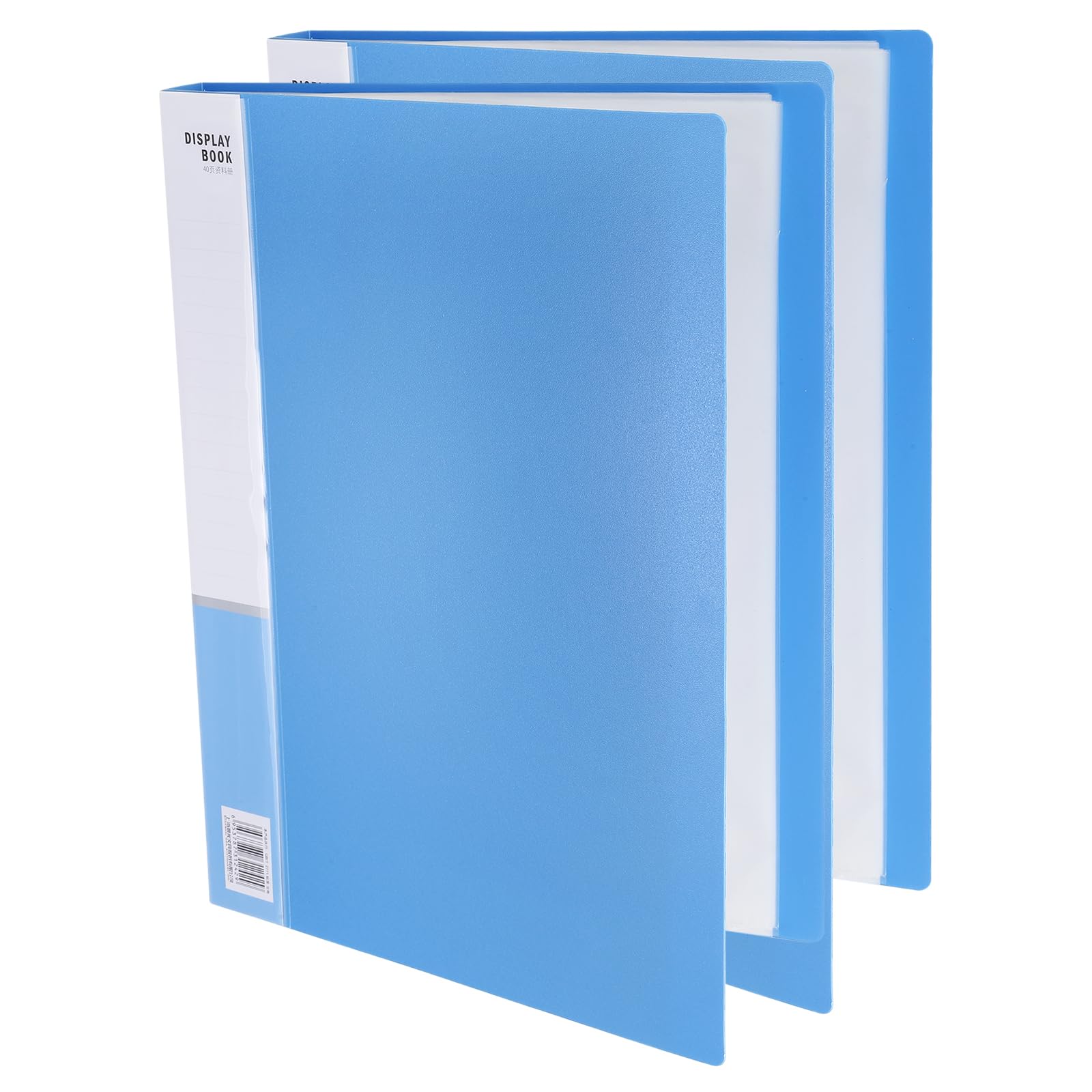 M&G 40-Pocket Binder with PP Plastic Sleeves A4(Blue), 2 Pack Art Portfolio Folder with Clear Sheet Protectors, Display 80 Pages for Organizing Documents, 310x238x28mm