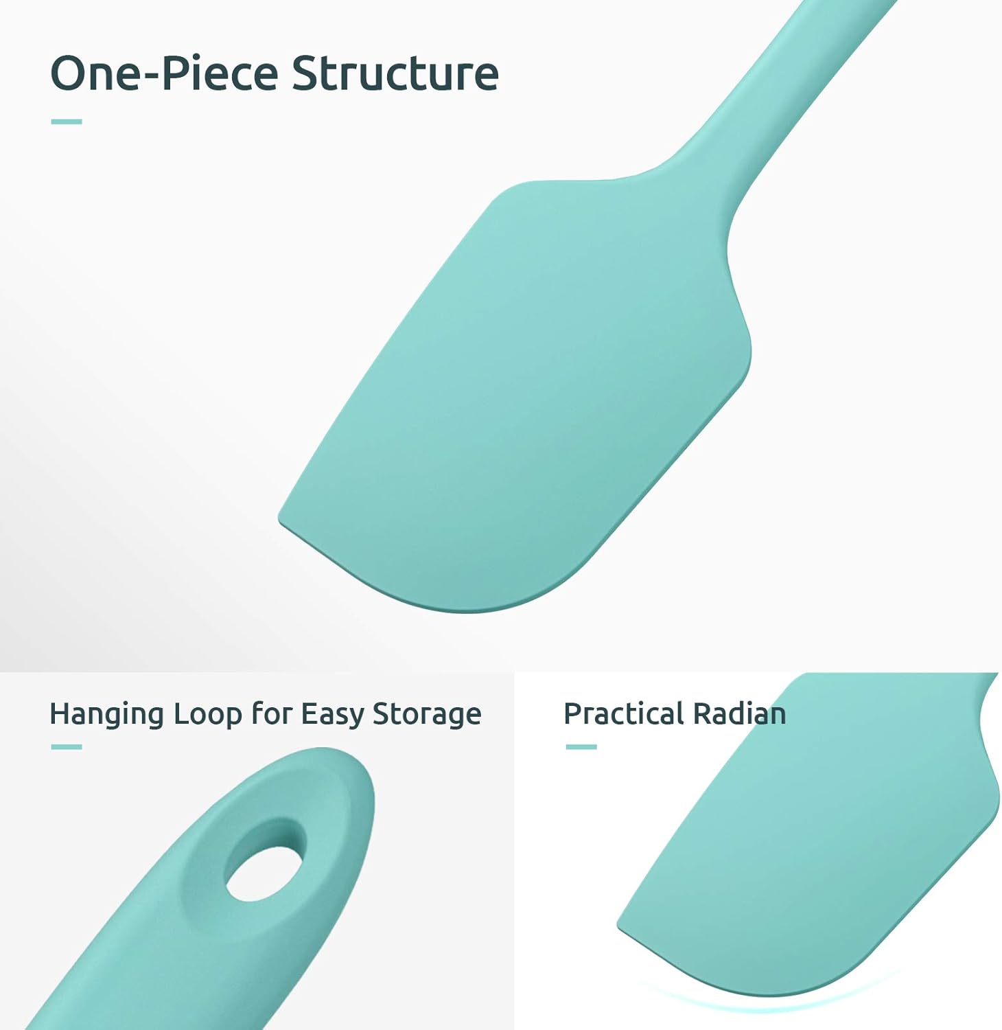 U-Taste Silicone Spatula Set with 600 Degrees Fahrenheit Heat Resistant (Teal/Aqua Sky): Kitchen & Dining