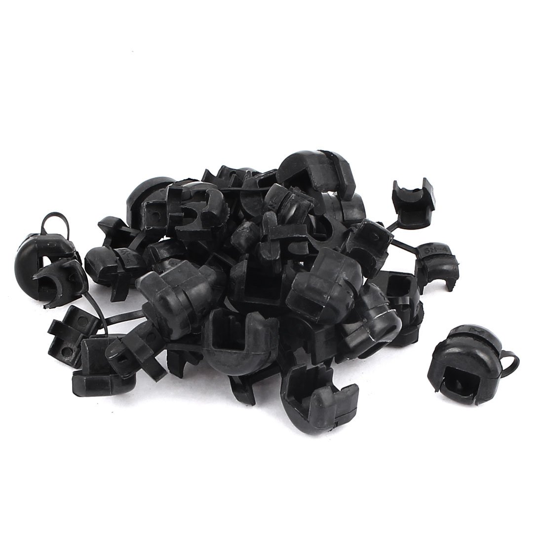 sourcing map 5N-4 Nylon 3.5mm-5mm Cable Strain Bushing Wire Clip 25pcs