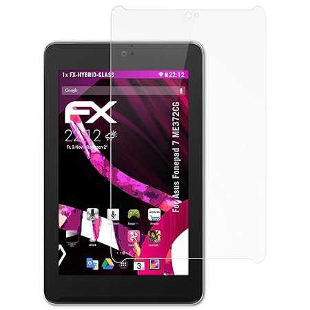 atFolix Glasfolie kompatibel mit Asus Fonepad 7 ME372CG Panzerfolie, 9H Hybrid-Glass FX Schutzpanzer Folie