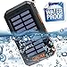 Solar Charger, Frolk Solar Power Bank 10000mAh. Waterproof Portable External Cell Phone Dual USB Battery Charger with Solar Panel,Dual LED Light,Compass for iPhone, iPad, Android Cell Phones