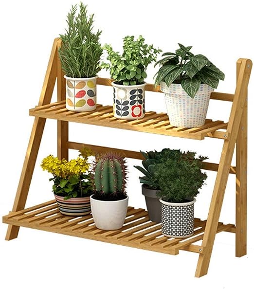Zjcpow Soporte para Plantas Soporte de Planta de Madera de 2 ...