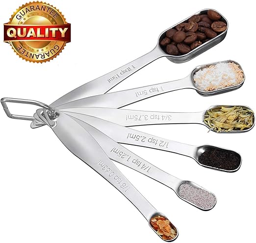 Amazon Com Stainless Steel Measuring Spoons Set 6 Pieces Magnetic