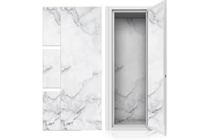 GOSODENY 6 Pcs School Locker Magnetic Wallpaper 12" x 12" Removable Waterproof Sheet Trimmable Locker Accessories Wall Magnetic Sticker for School Supplies Office Back to School Essentials(Classic Marble)