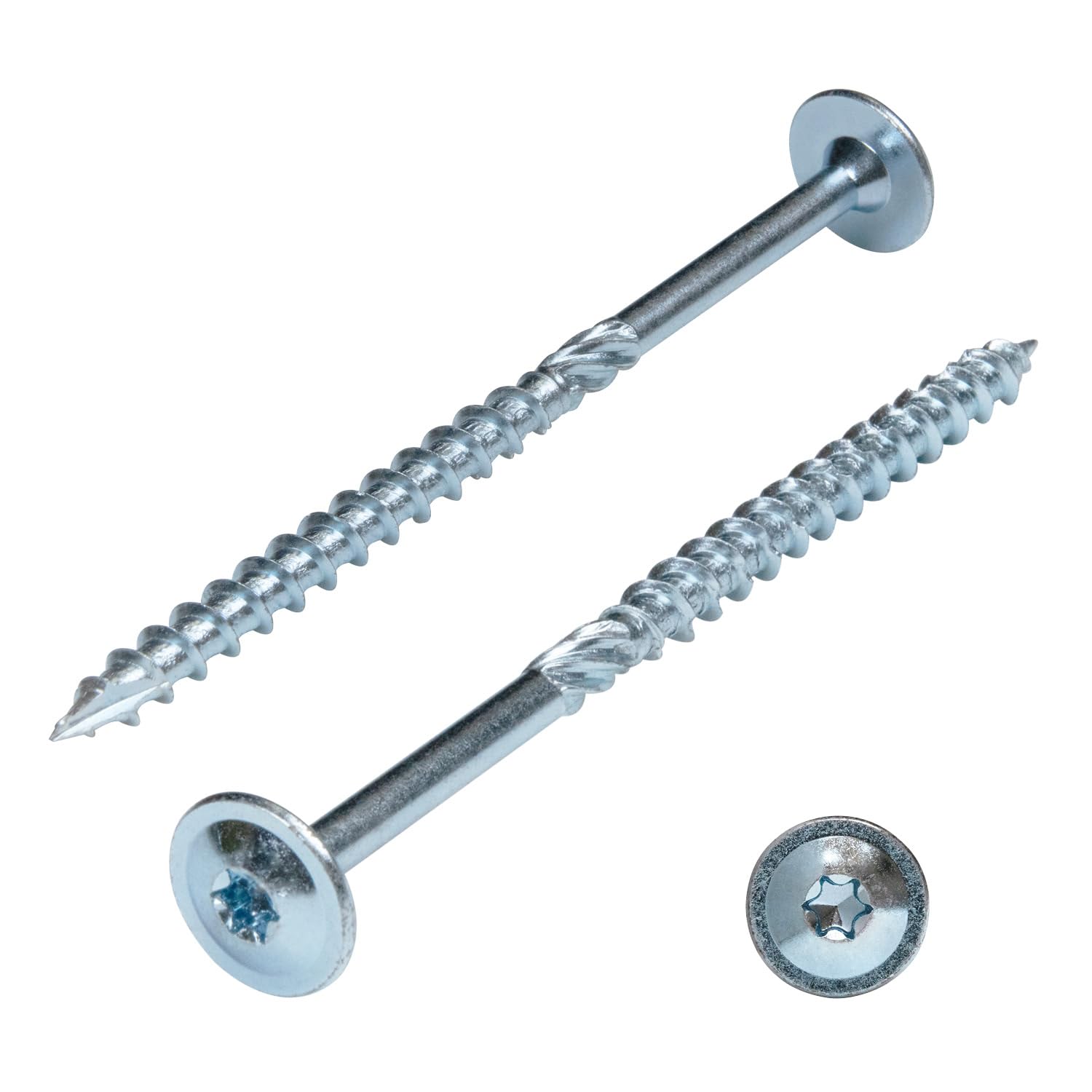 PARCO Tellerkopfschrauben, 100 Stück, 6x40 mm TX40 Verzinkt, CUT-Spitze, Holzbauschrauben für Konstruktionen, German Quality mit ETA Zulassung