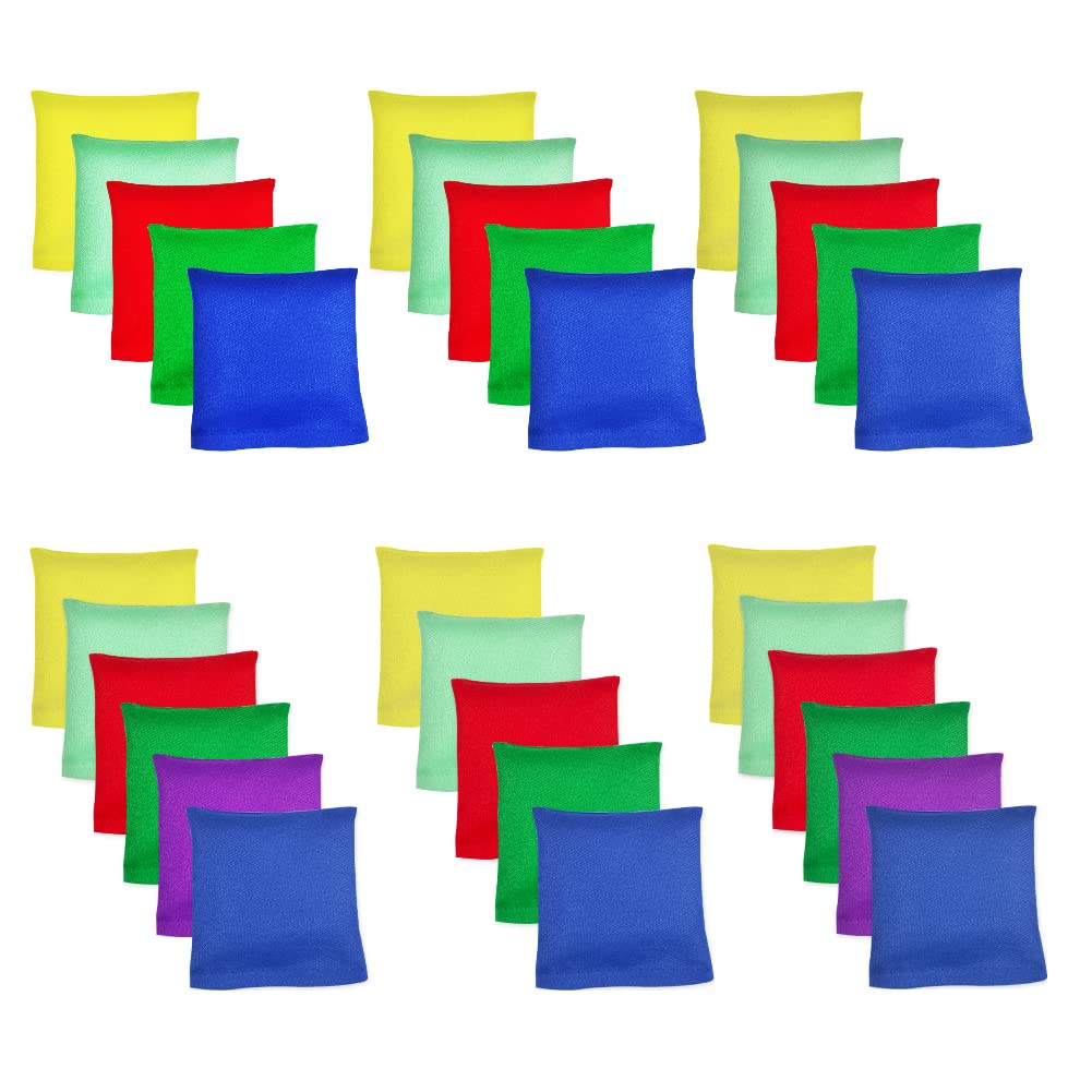 Flintronic 32 Pieces Bean Bags, Colorful Bean Bags, Mini Cornhole for Fun Sports Outdoor Family Games Kids Toys Hand Toss Games Boys Girls Party Games, 6 * 6cm