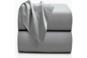 JUWENIN HOME Flat Sheets 2 Pack - Hotel Quality Flat Bed Sheets - Brushed Microfiber - Ultra Soft & Breathable - Wrinkle-Free - Easy Care - Flat Sheets Only (Gray, Twin-2Pack)