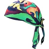 TOPLOR Sweat Wicking Beanie Cap Hat Skull Cap Pirate Hat Bandana Head Wrap for Men and Women