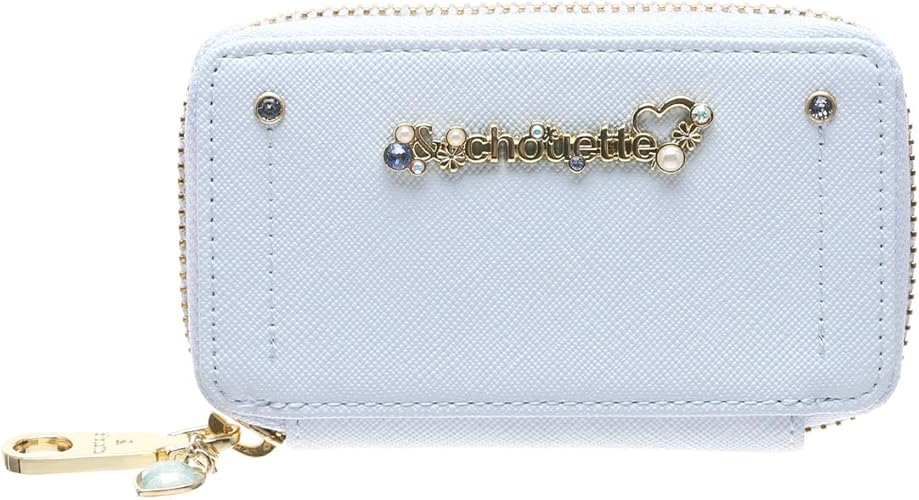 Amazon セット品 Chouette シュエット クリスマス限定 ハート ビジューロゴ ファスナーキーケース 4連キーケース 鍵財布 レディース サマンサ キーケース チャーム ライトブルー Samantha Thavasa サマンサタバサ キーケース