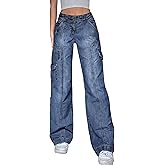 Baggy Jeans Alt Emo Cargo Jeans for Women Y2K Clothes for Teen Girls